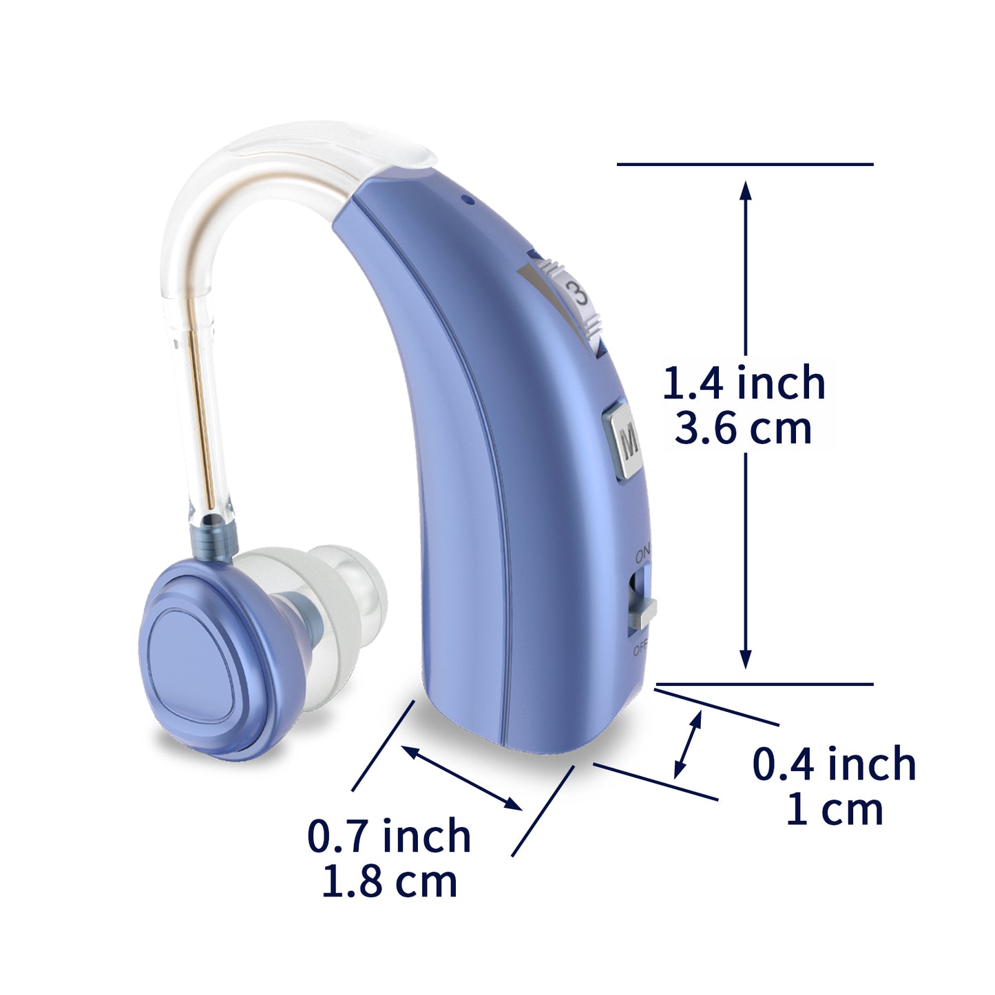 Delmicure VHP-1303 Hearing Aid For Seniors with 2 Frequency Modes, Single Machine, Blue-3