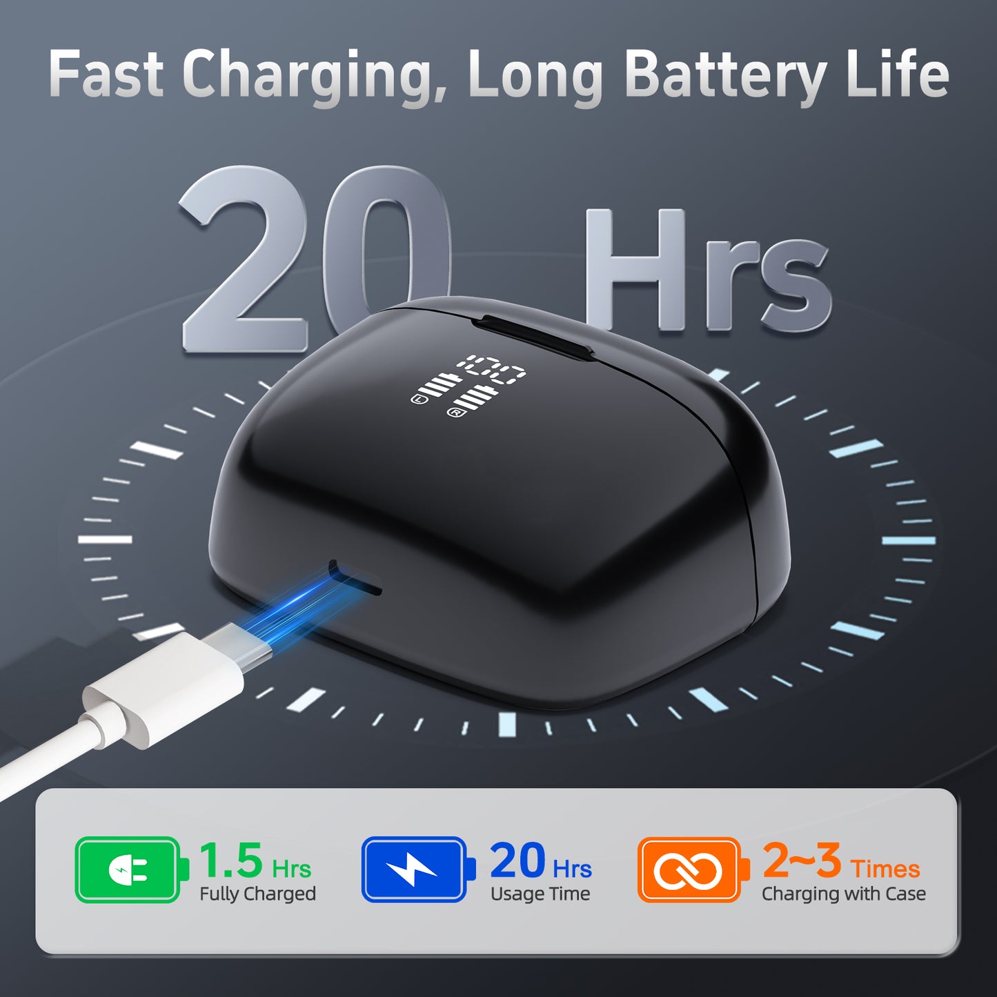 Delmicure VHP-1631L Hearing Aids, Rechargeable Hearing Amplifiers with Portable Charging Case, Binaural (Beige)