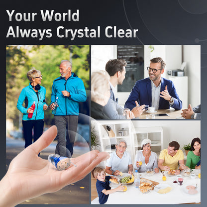 Delmicure VHP-1631L Hearing Aids, Rechargeable Hearing Amplifiers with Portable Charging Case, Binaural (Beige)