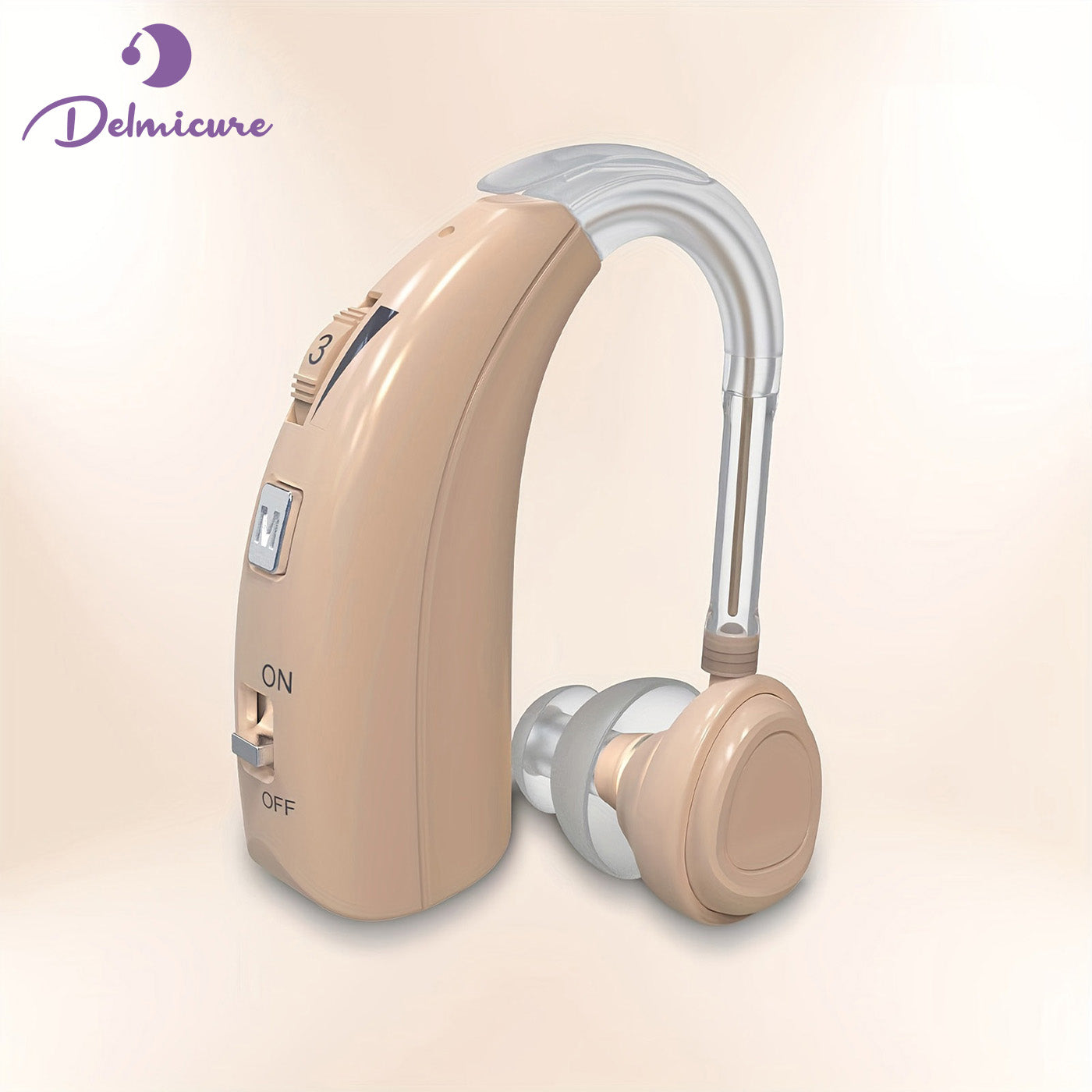 Delmicure VHP-1303 Hearing Aid For Seniors with 2 Frequency Modes, Single Machine, Beige