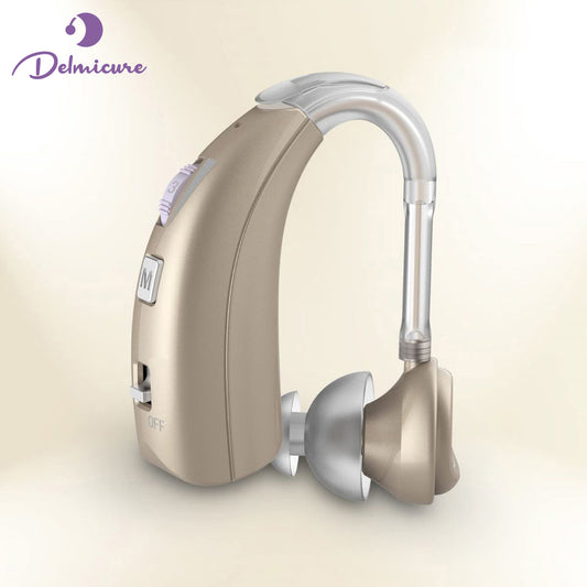 Delmicure VHP-1303 Hearing Aid For Seniors with 2 Frequency Modes, Single Machine, Gold