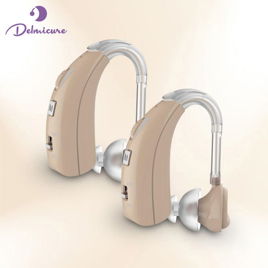 Delmicure VHP-1303 Hearing Aids For Seniors with 2 Frequency Modes, Single Machine, Beige