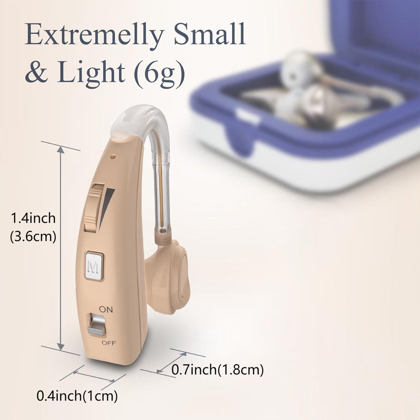 Delmicure VHP-1303 Hearing Aids For Seniors with 2 Frequency Modes, Single Machine, Beige