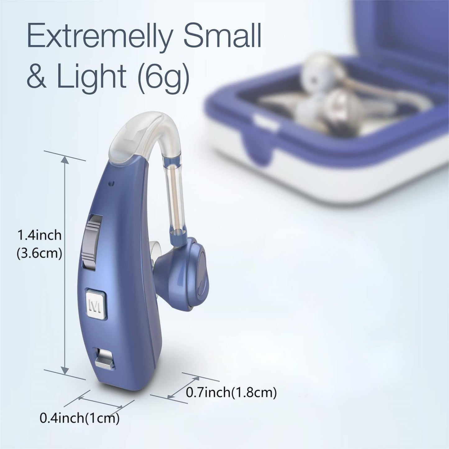 Delmicure VHP-1303 Hearing Aids For Seniors with 2 Frequency Modes, Dual Machine, Blue