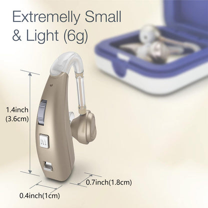 Delmicure VHP-1303 Hearing Aids For Seniors with 2 Frequency Modes, Dual Machine, Gold