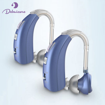 Delmicure VHP-1303 Hearing Aids For Seniors with 2 Frequency Modes, Dual Machine, Blue