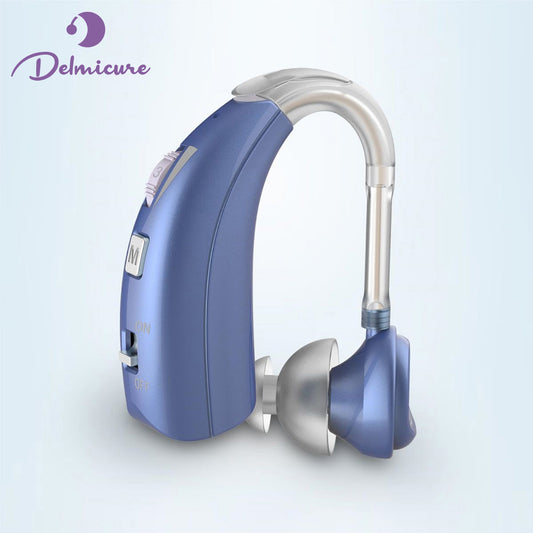 Delmicure VHP-1303 Hearing Aid For Seniors with 2 Frequency Modes, Single Machine, Blue