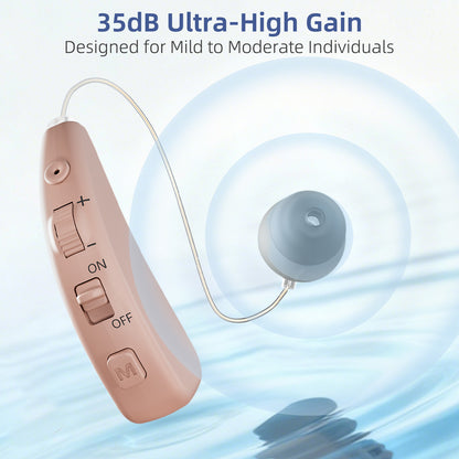 Delmicure Hearing Aid with Charging Dock, Rechargeable, 8-Level Volume, VHP-1505, Single (Beige)
