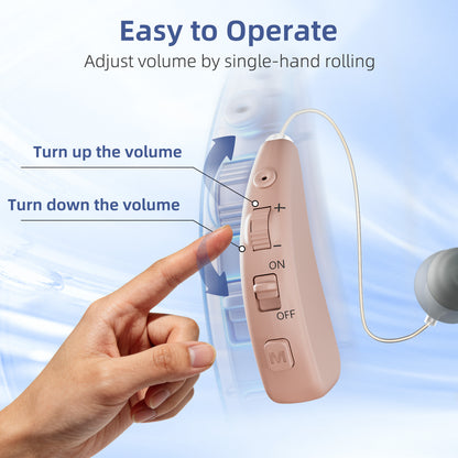 Delmicure Hearing Aid with Charging Dock, Rechargeable, 8-Level Volume, VHP-1505, Single (Beige)