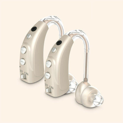 Delmicure VHP-1710 Digital Hearing Aids for Adults with 16 Channels & 4 Modes, Binaural (Gold)