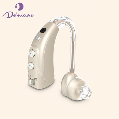 Delmicure VHP-1710 Digital Hearing Aids for Adults with 16 Channels & 4 Modes, for Hearing Loss, Single (Gold)