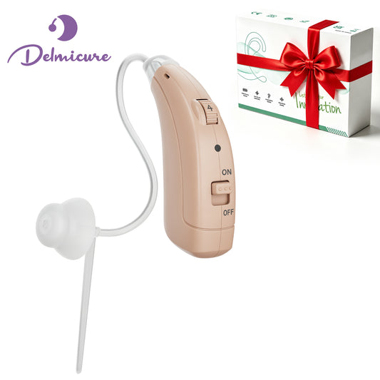 Delmicure Hearing Aid for Seniors, 32-Channel, Adaptive Noise Reduction, Rechargeable, Single, VHP-1722