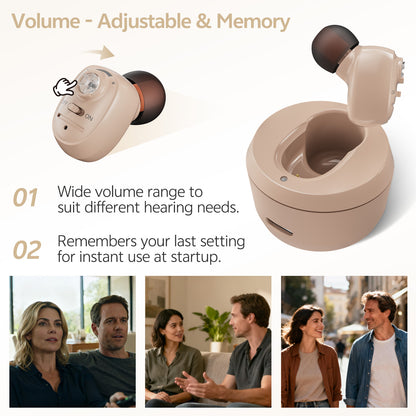 Delmicure VHP-1607 Personal Sound Device with Charging Base – Single (Beige)