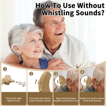 Delmicure HAP-20 Hearing Amplifier for Seniors, with Replaceable Battery, Single (Beige)