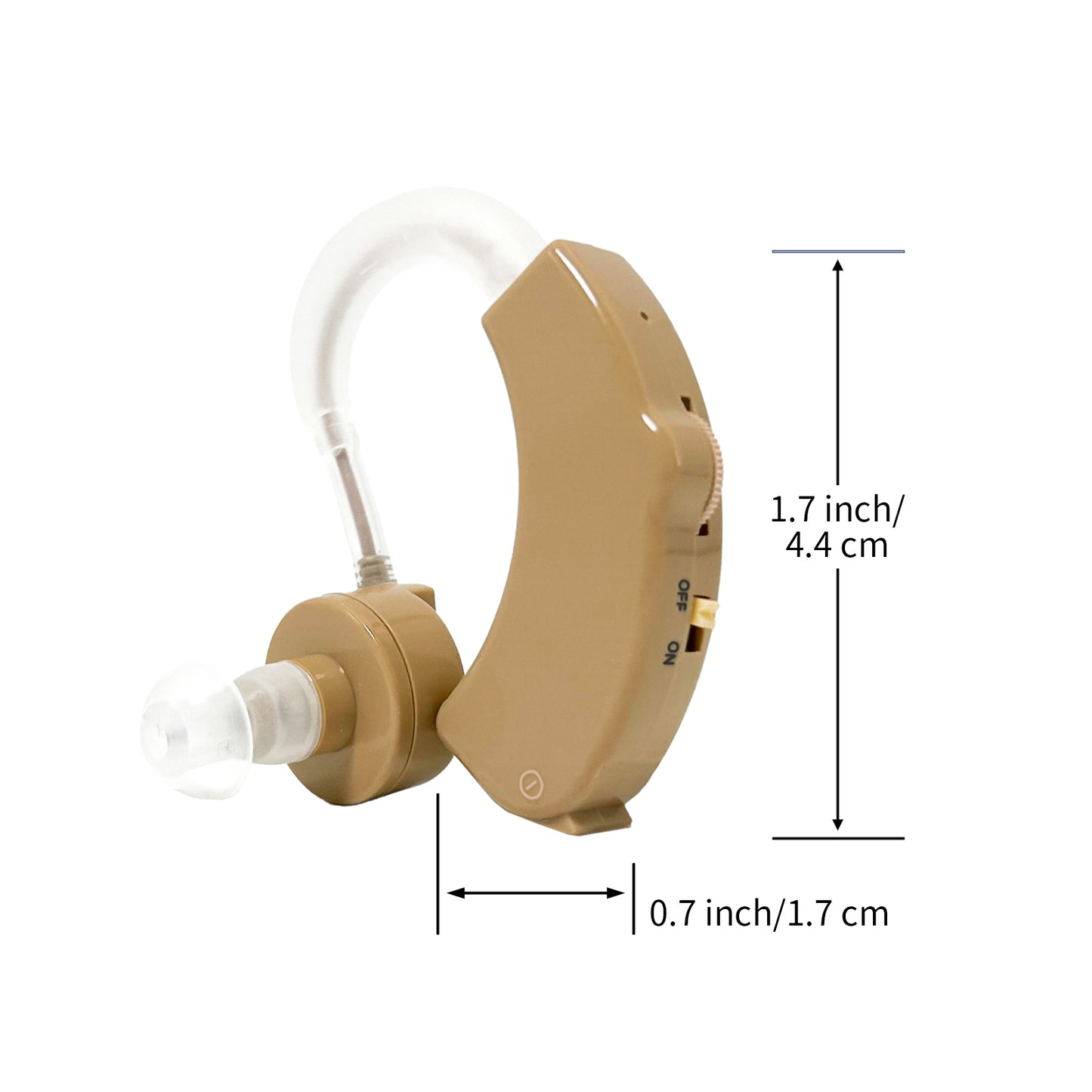 Delmicure HAP-20 Hearing Amplifier for Seniors, with Replaceable Battery, Single (Beige)