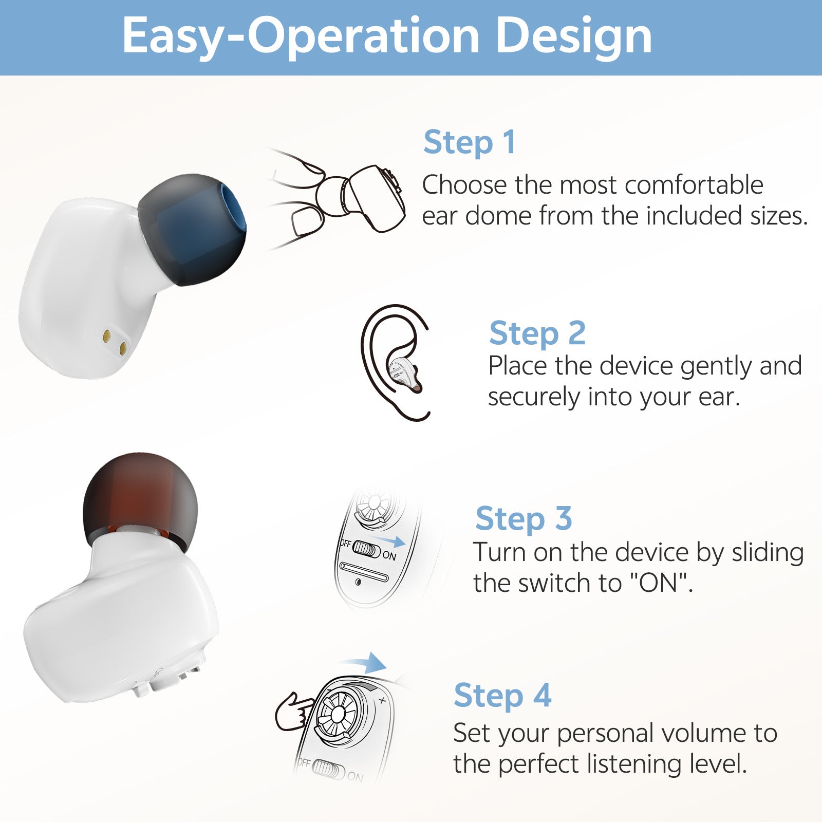 How to use dual-ear personal sound device white step-by-step guide
