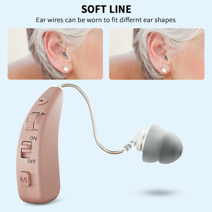 Delmicure VHP-1504 Hearing Aid, Rechargeable Hearing Amplifier with Charging Dock, Single (Beige)