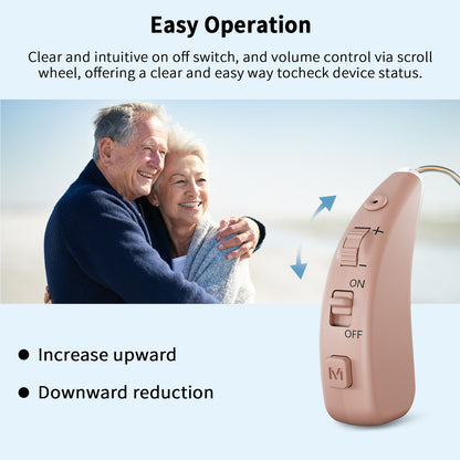 Delmicure VHP-1504 Hearing Aids, Rechargeable Hearing Amplifiers with Charging Dock, Binarual (Beige)