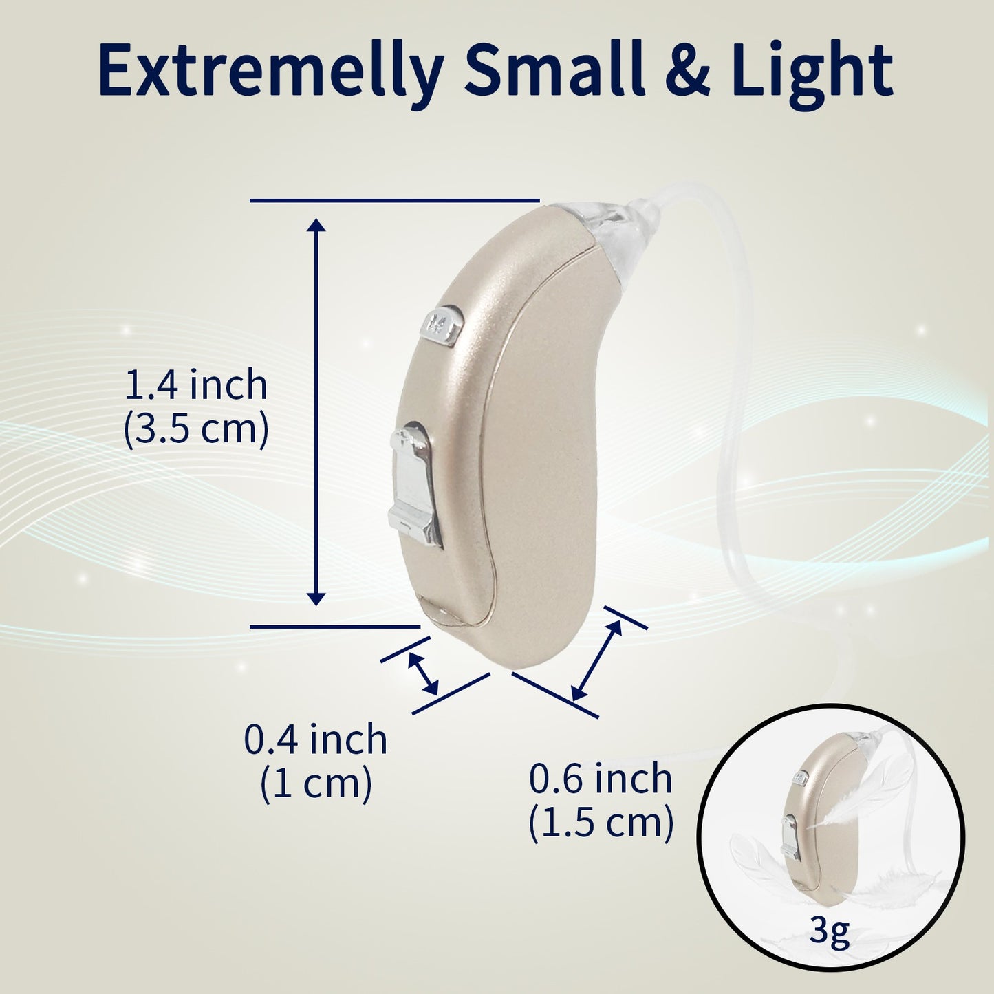 Delmicure VHP-702 Digital Hearing Aid - Rechargeable Digital Hearing Aid for Adults: BTE Device with Adjustable Volume and Mode, Clear Voice with Noise Cancelling Chip, Lightweight Design