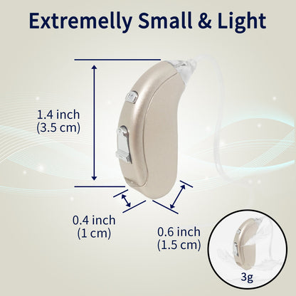 Delmicure VHP-702 Digital Hearing Aid - Rechargeable Digital Hearing Aid for Adults: BTE Device with Adjustable Volume and Mode, Clear Voice with Noise Cancelling Chip, Lightweight Design