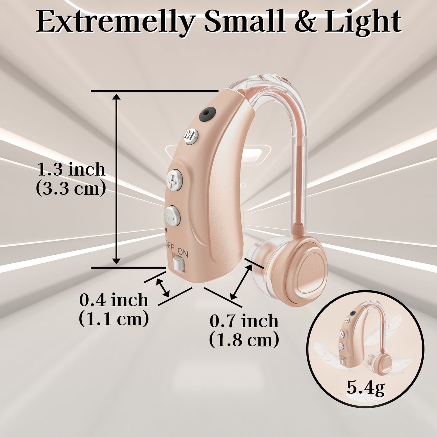 Delmicure VHP-1710 Digital Hearing Aids for Adults with 16 Channels & 4 Modes, for Hearing Loss, Binaural (Beige)