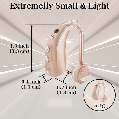 Delmicure VHP-1710 Digital Hearing Aids for Adults with 16 Channels & 4 Modes, for Hearing Loss, Binaural (Beige)