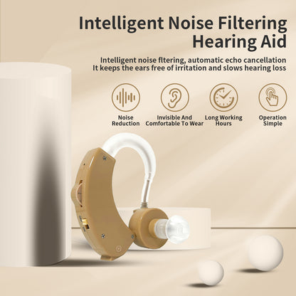 Delmicure HAP-20 Hearing Amplifier for Seniors, with Replaceable Battery, Single (Beige)