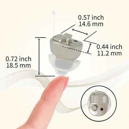 Delmicure VHP-603 Hearing Amplifier for Seniors, ITE Hearing Aid with Replaceable Battery, Single (Gold)