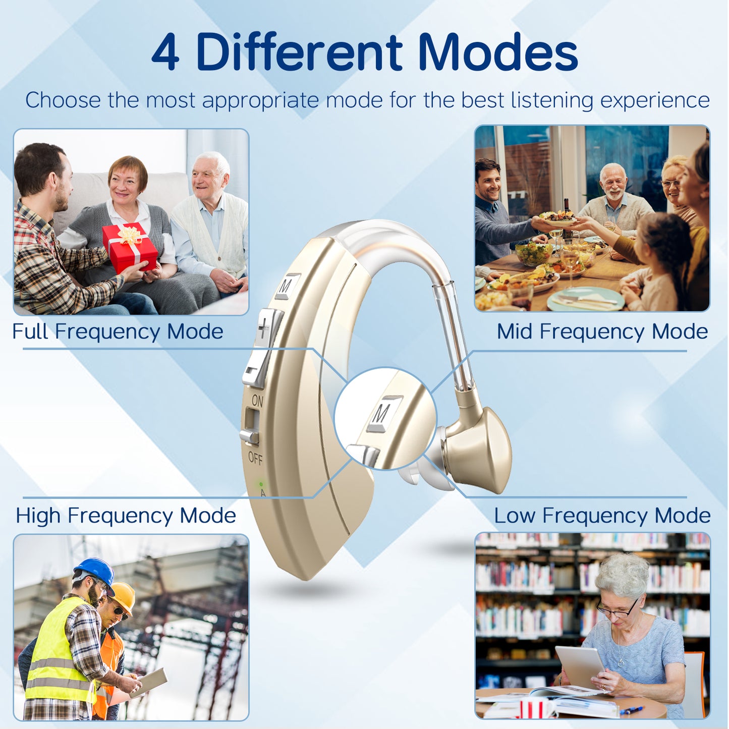 Delmicure VHP-1220AX BTE Hearing Aids with Dynamic Drive Speaker, Full Digital Signal Processing, Single (Gold)_5
