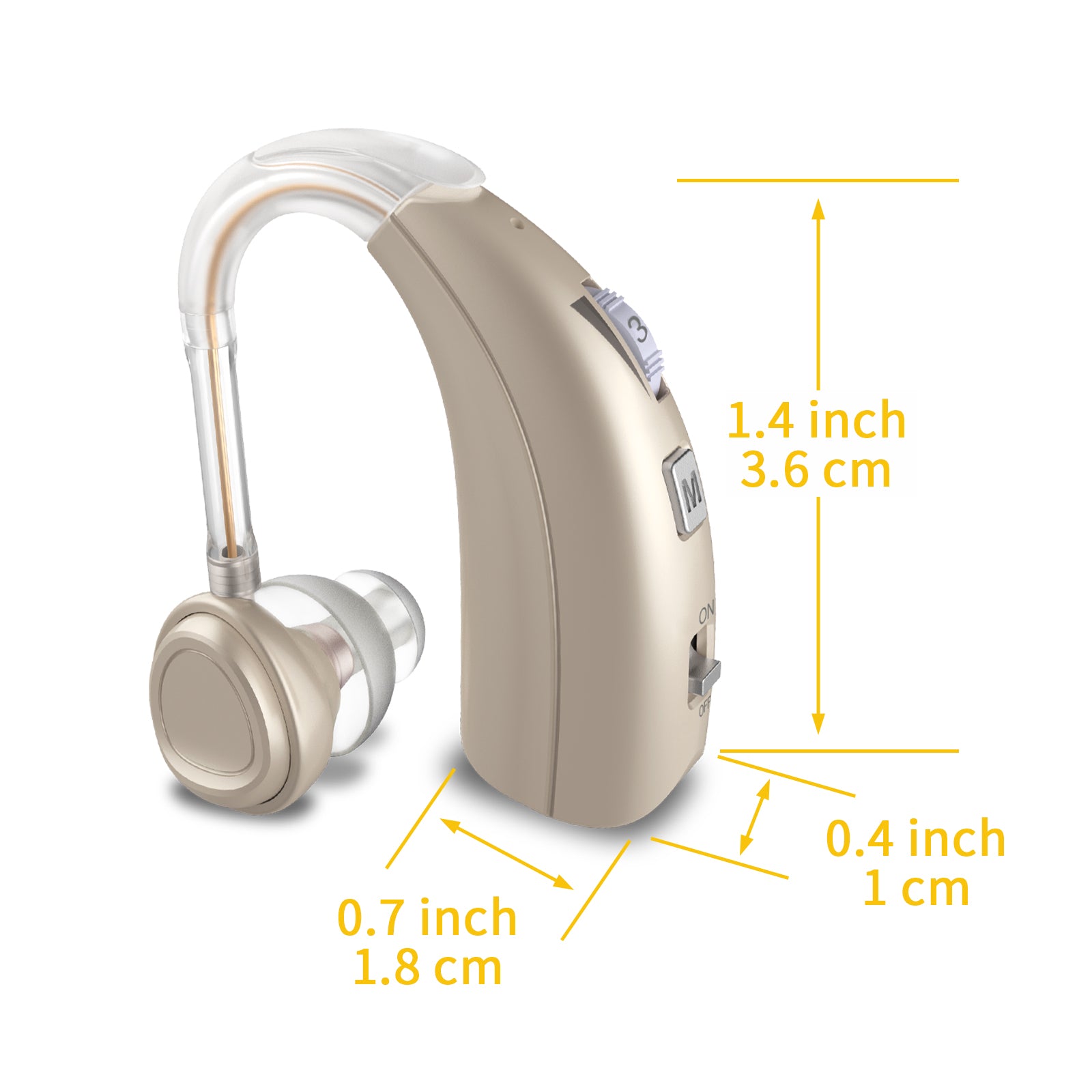 Delmicure VHP-1303 Hearing Aids For Seniors with 2 Frequency Modes, Dual Machine, Gold-3