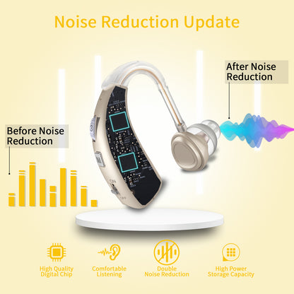Delmicure VHP-1303 Hearing Aids For Seniors with 2 Frequency Modes, Dual Machine, Gold-5