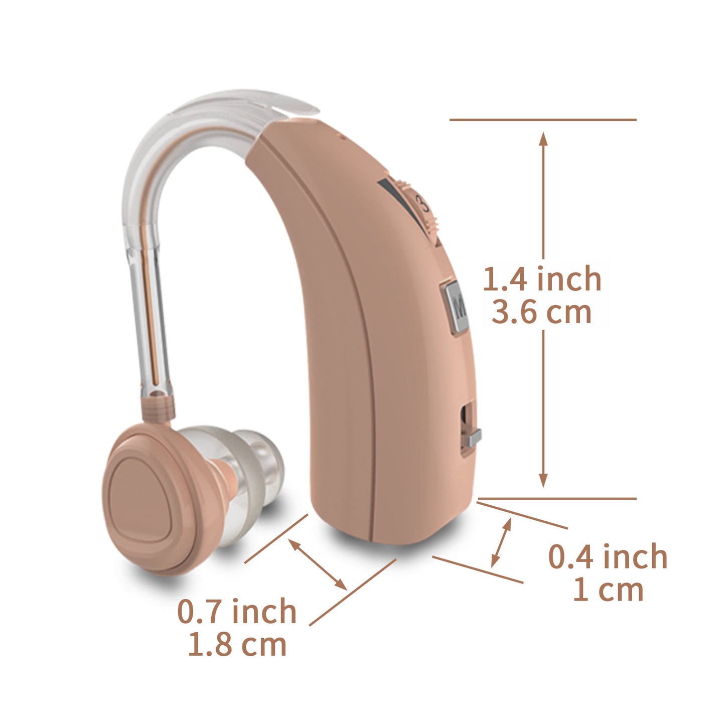Delmicure VHP-1303 Hearing Aids For Seniors with 2 Frequency Modes, Single Machine,Beige-3
