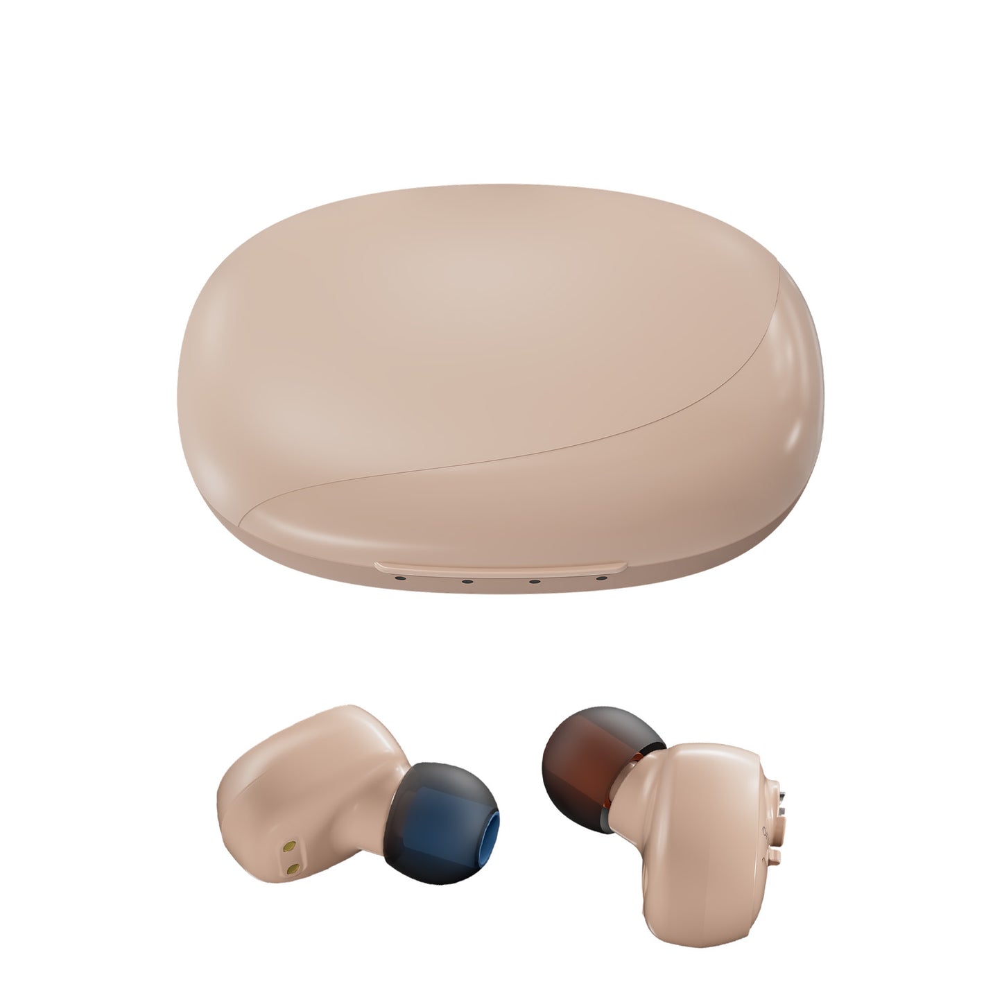 Delmicure VHP-1607 Personal Sound Device with Portable Charging Case – Binaural (Beige)