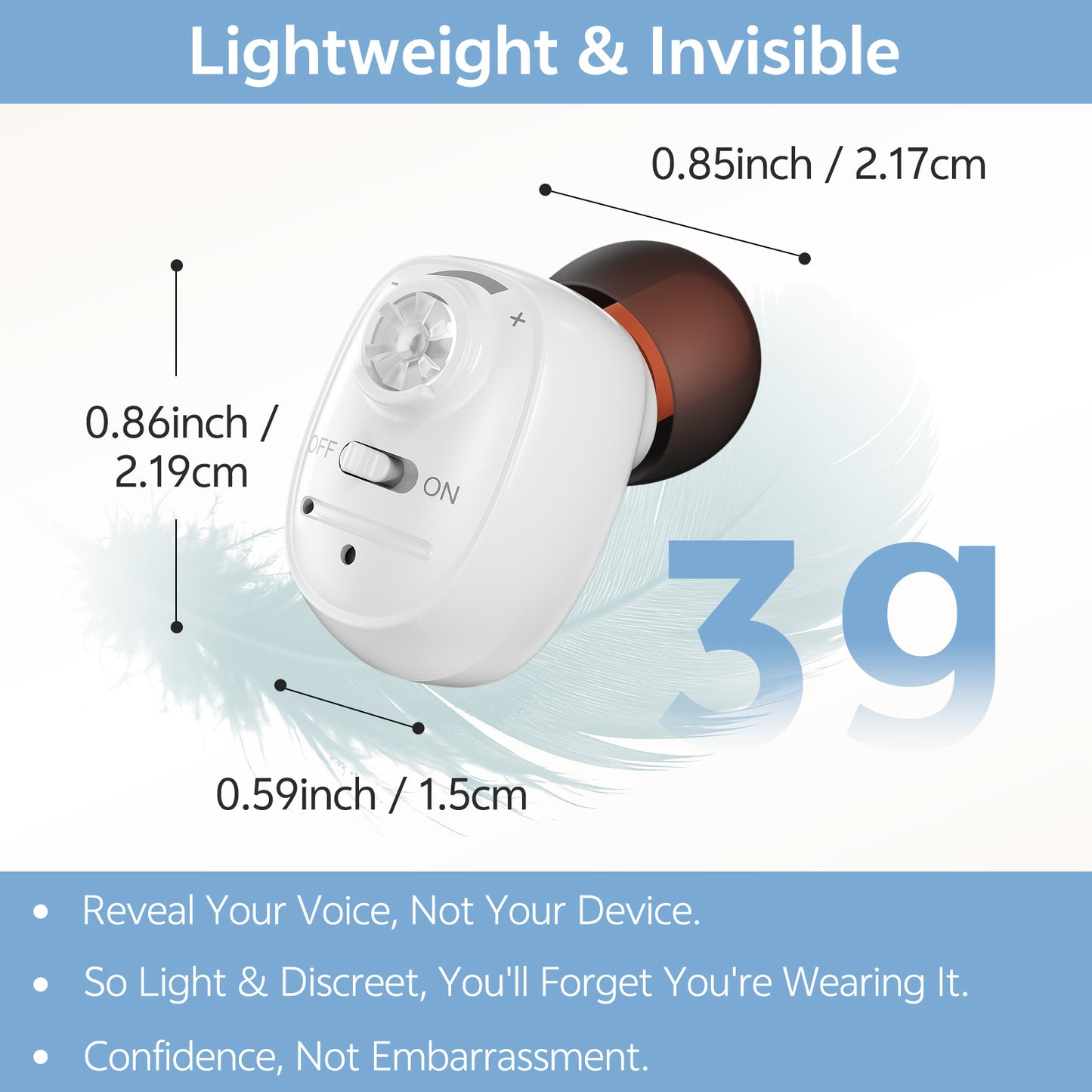 Delmicure VHP-1607 Personal Sound Device with Charging Base – Single (White)