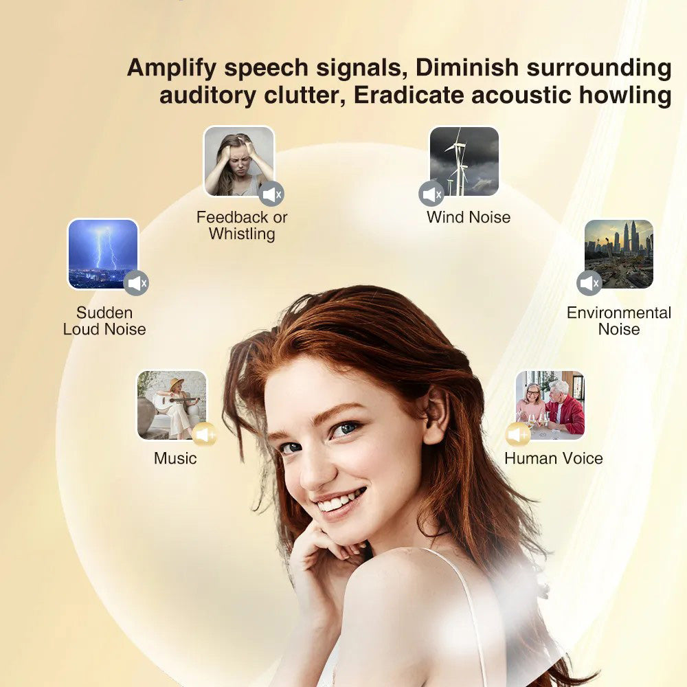 Delmicure VHP-1631 Hearing Aids, Rechargeable Hearing Amplifiers with Charging Dock, Binaural_Beige_5
