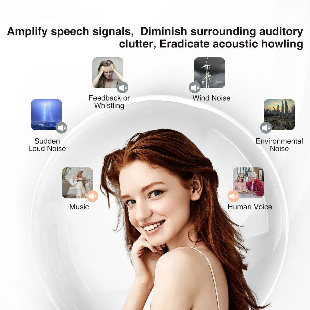Delmicure VHP-1631 Hearing Aids, Rechargeable Hearing Amplifiers with Portable Charging Case, Binaural _Beige_5
