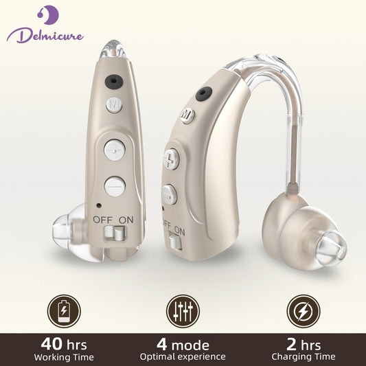 Delmicure VHP-1710 Digital Hearing Aids for Adults with 16 Channels & 4 Modes, Binaural _Gold_1
