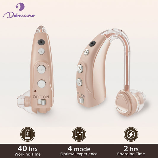 Delmicure VHP-1710 Digital Hearing Aids for Adults with 16 Channels & 4 Modes, for Hearing Loss, Binaural _Beige_1
