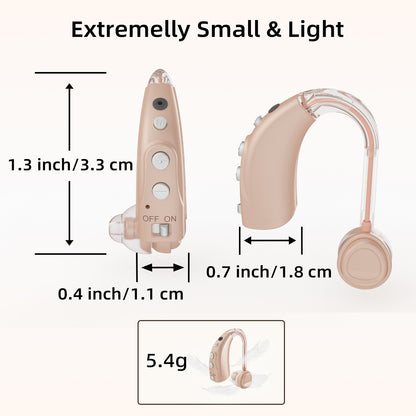 Delmicure VHP-1710 Digital Hearing Aids for Adults with 16 Channels & 4 Modes, for Hearing Loss, Single_Beige_3
