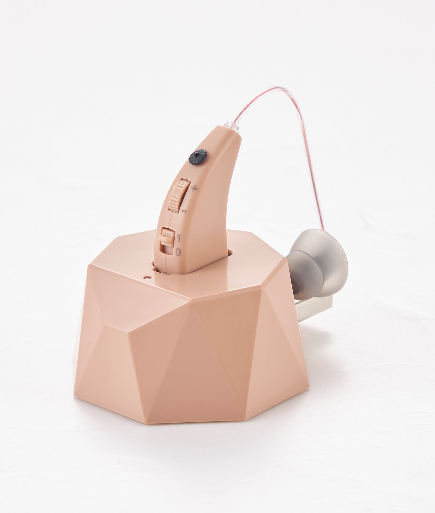 Delmicure VHP-1505 Hearing Aid, Rechargeable Hearing Amplifier with Charging Dock, Single (Beige)