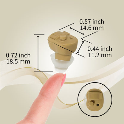 Delmicure VHP-603 Hearing Amplifiers for Seniors, ITE Hearing Aids with Replaceable Battery, Binaural (Beige)