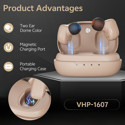 Key features of Delmicure VHP-1607 dual-ear personal sound device beige
