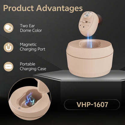 Key features of Delmicure VHP-1607 single-ear hearing aid beige
