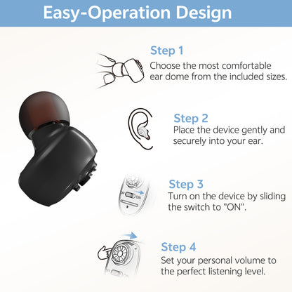 How to use single-ear hearing aid black step-by-step guide